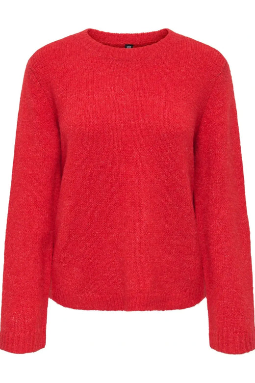 Only - Onlsophie Ls O-Neck Bf Knt - 5184558 Barbados Cherry Melange Strikbluser 