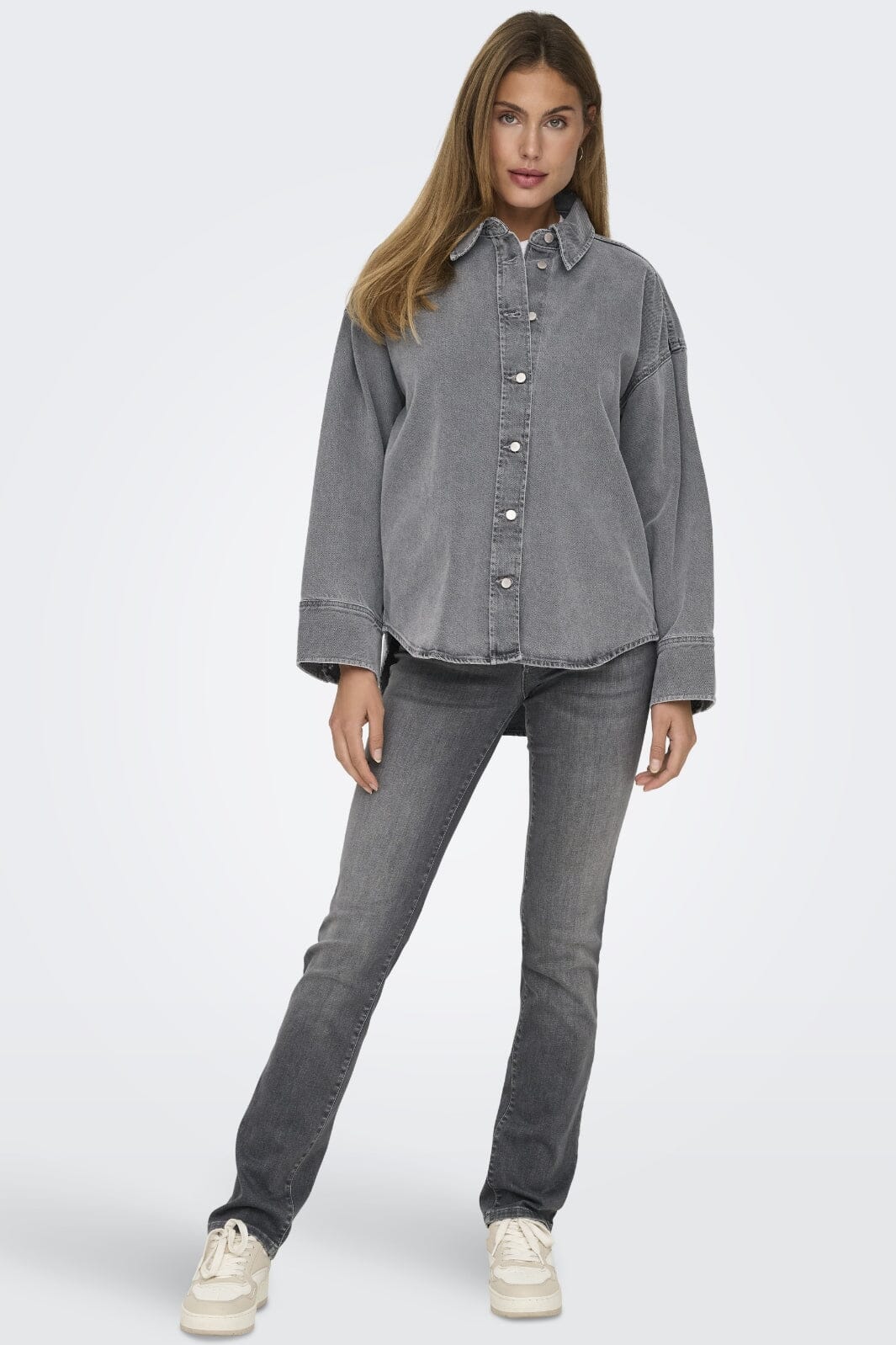 Only - Onlsophie L/S Oversized Jkt Sik - 4669953 Medium Grey Denim