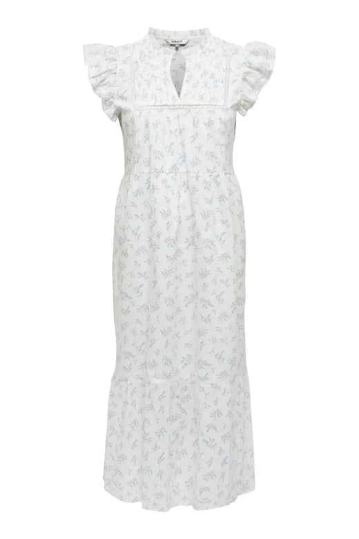 Only - Onltea-Idris S/L Frill Tape Dress - 5014284 Cloud Dancer Wild Bundels Kjoler 