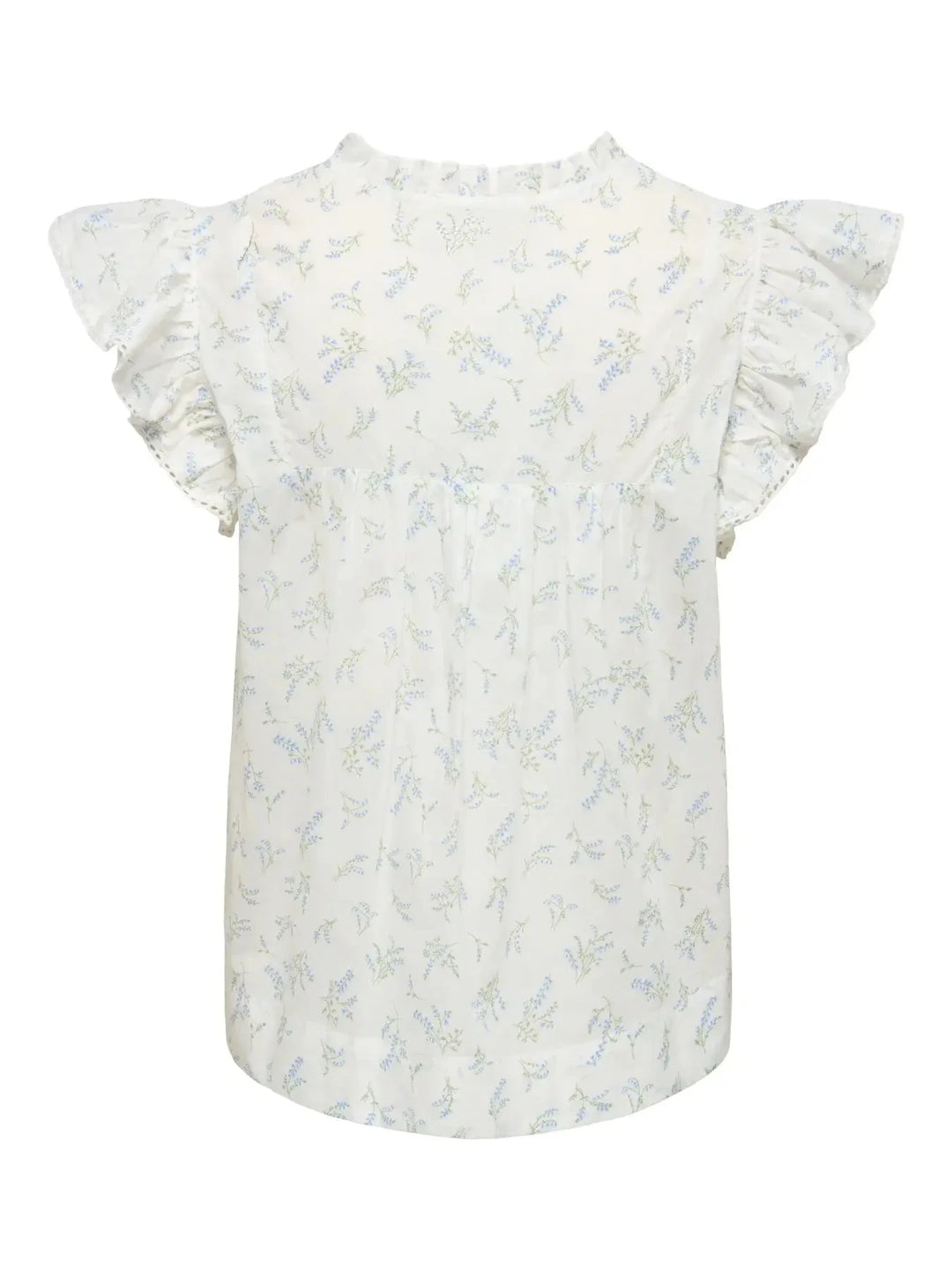 Only - Onltea-Idris S/L Frill Tape Top - 5014292 Cloud Dancer Wild Bundels Toppe 