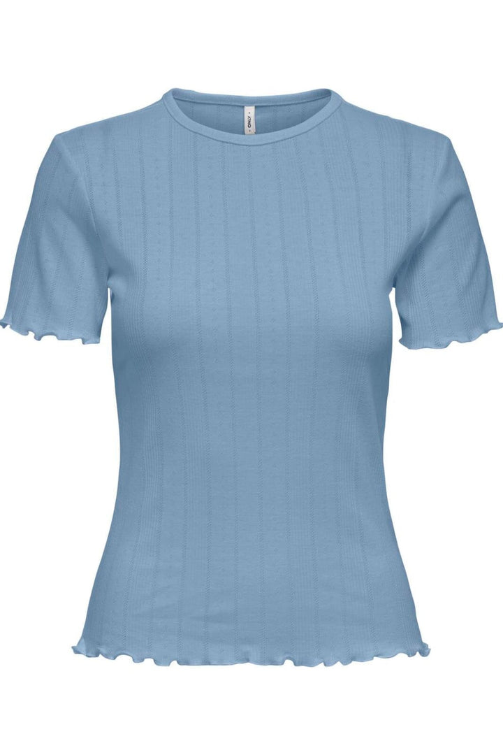 Only - Onltenna Life O-Neck S/S Top - 4941404 Soft Chambray T-shirts 
