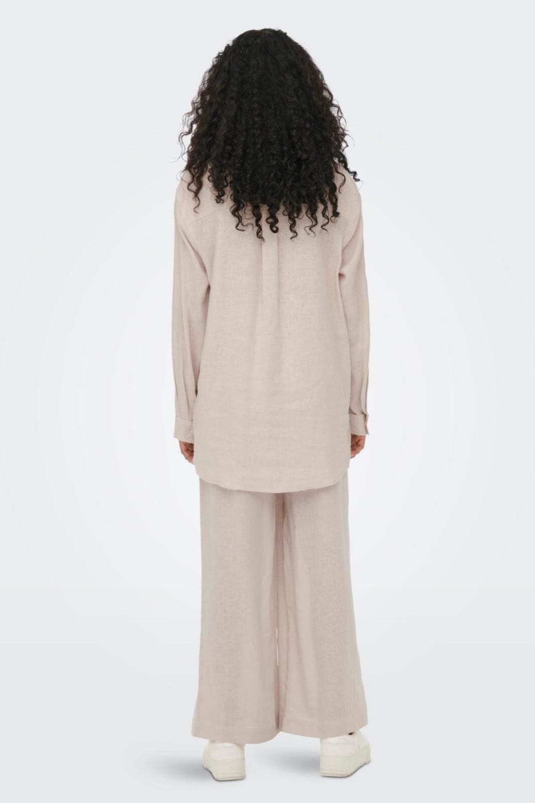 Only - Onltokyo L/S Linen Blend Shirt - 3996894 Moonbeam