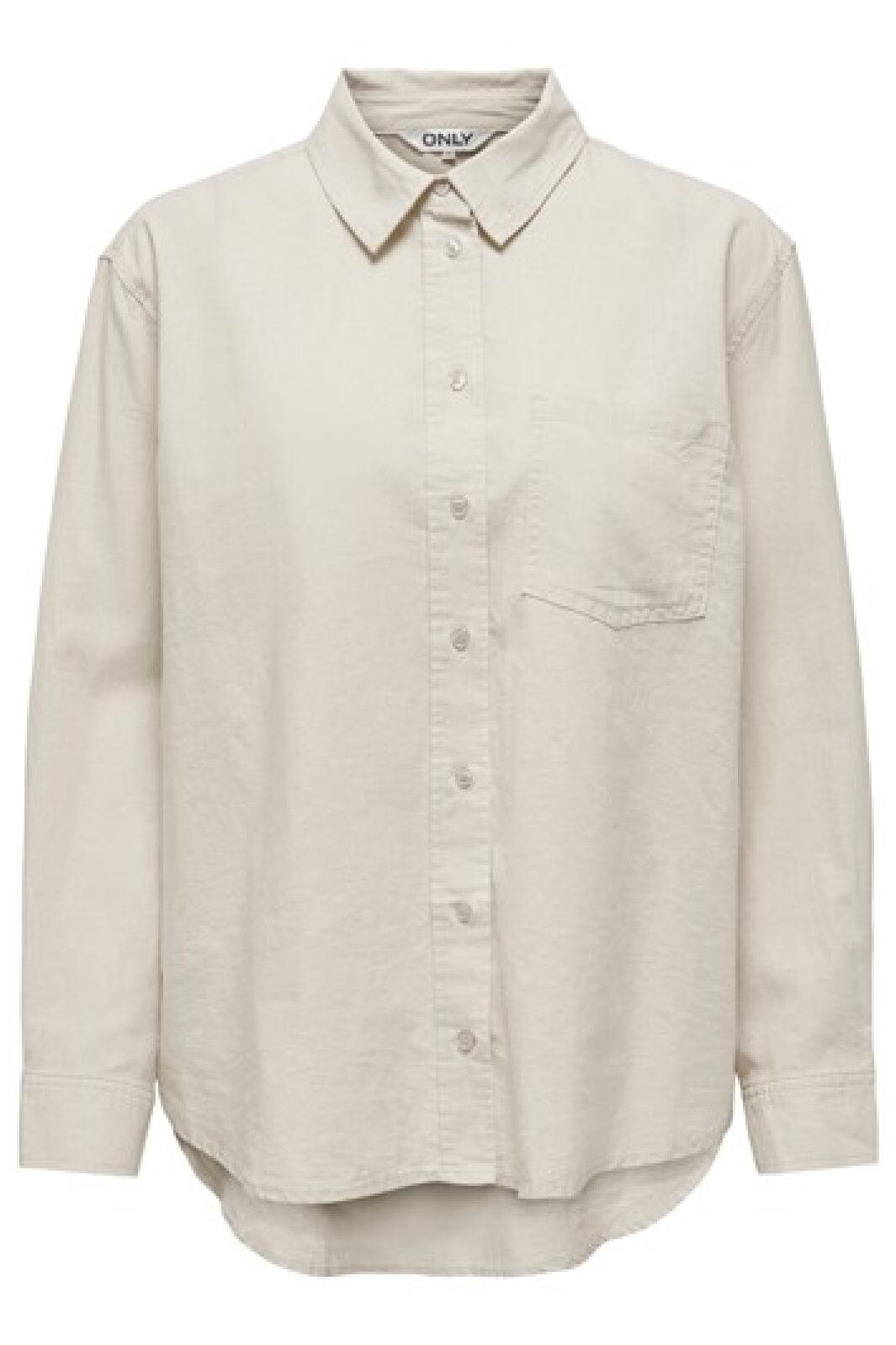Only - Onltokyo L/S Linen Blend Shirt - 3996894 Moonbeam