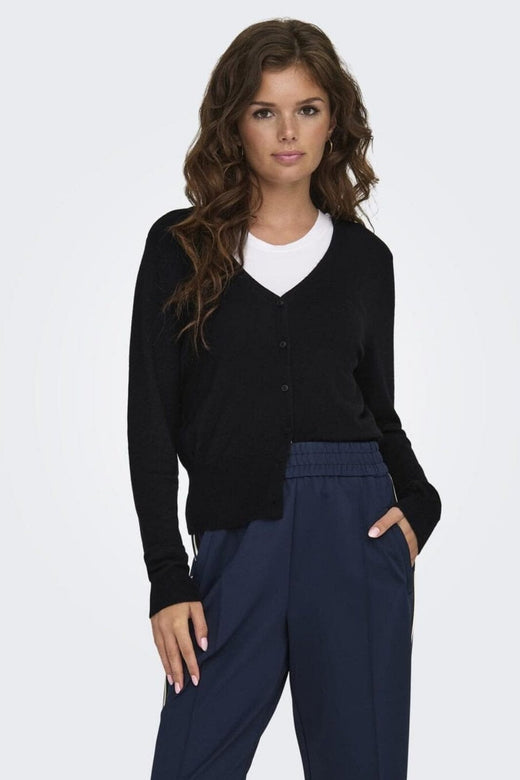 Only - Onlvenice Life Ls Vneck Cardi Knt - 4604853 Black