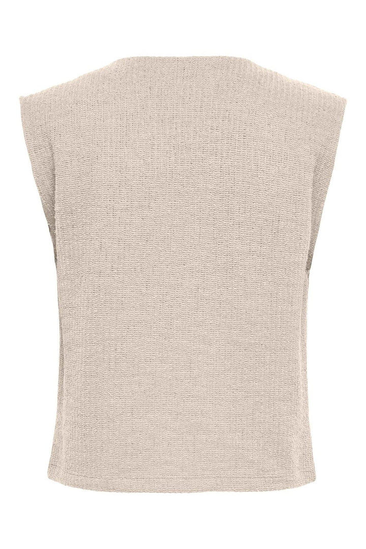 Only - Onlvicki Button Vest Swt - 5065539 Pumice Stone Gold Buttons