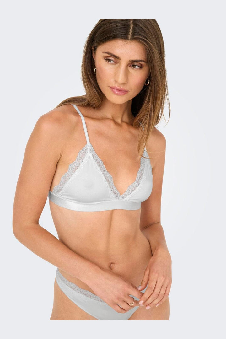 Only - Onlvicky Lace Unpadded Bralette Acc - 4816287 Bright White