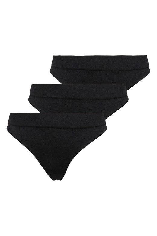 Only - Onlvicky Rib S-Les Thong 3-Pack Acc - 4226680 Black X 3
