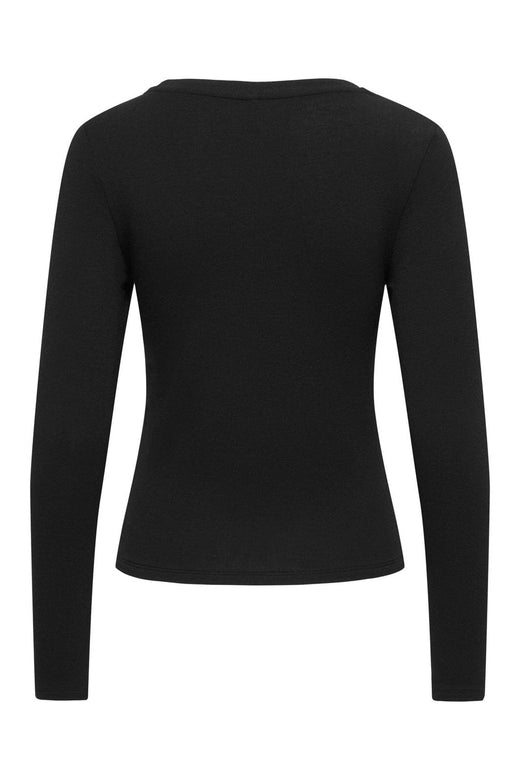 Only - Onlvirro L/S U-Neck Double Top - 5169838 Black Cloud Dancer