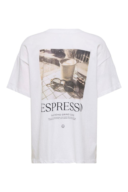 Only - Onlvivvi S/S Lovely Top - 4993436 Bright White Espresso Exotic Roots