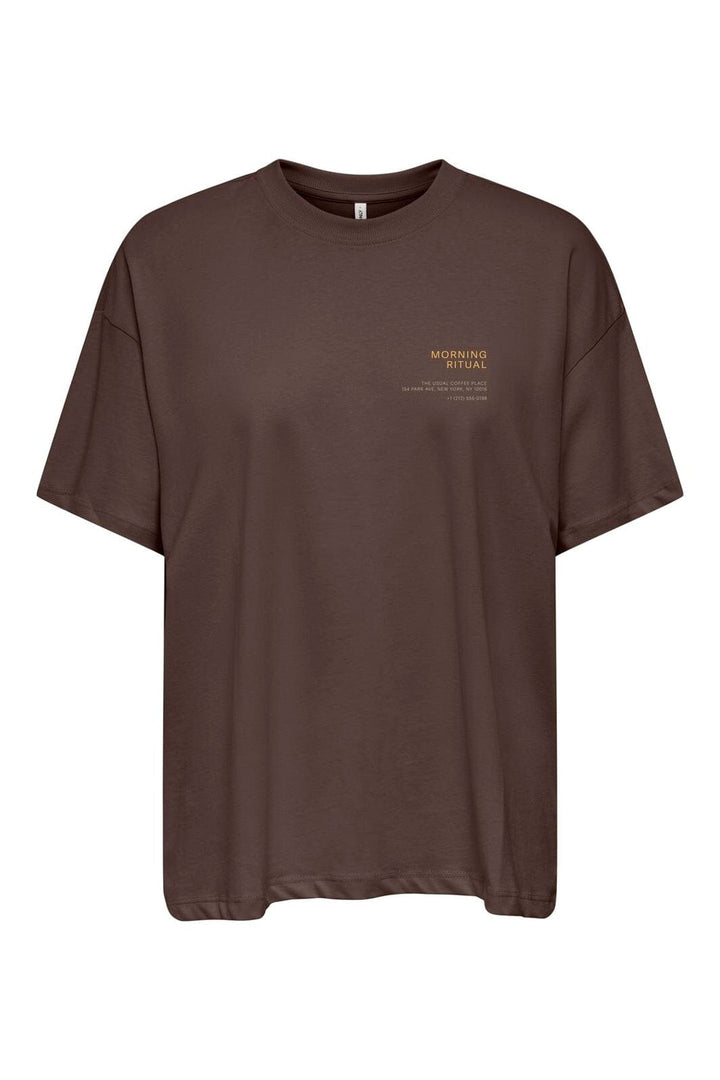 Only - Onlvivvi S/S Lovely Top - 5081572 Chocolate Martini Coffee Vibes