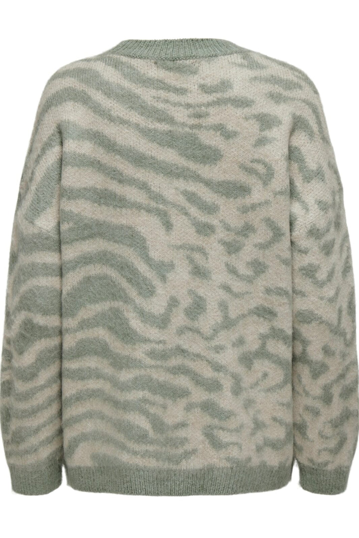 Only - Onlwild Ls Jq Long O-Neck Cc Knt - 4508859 Aqua Foam Whitecap Gray