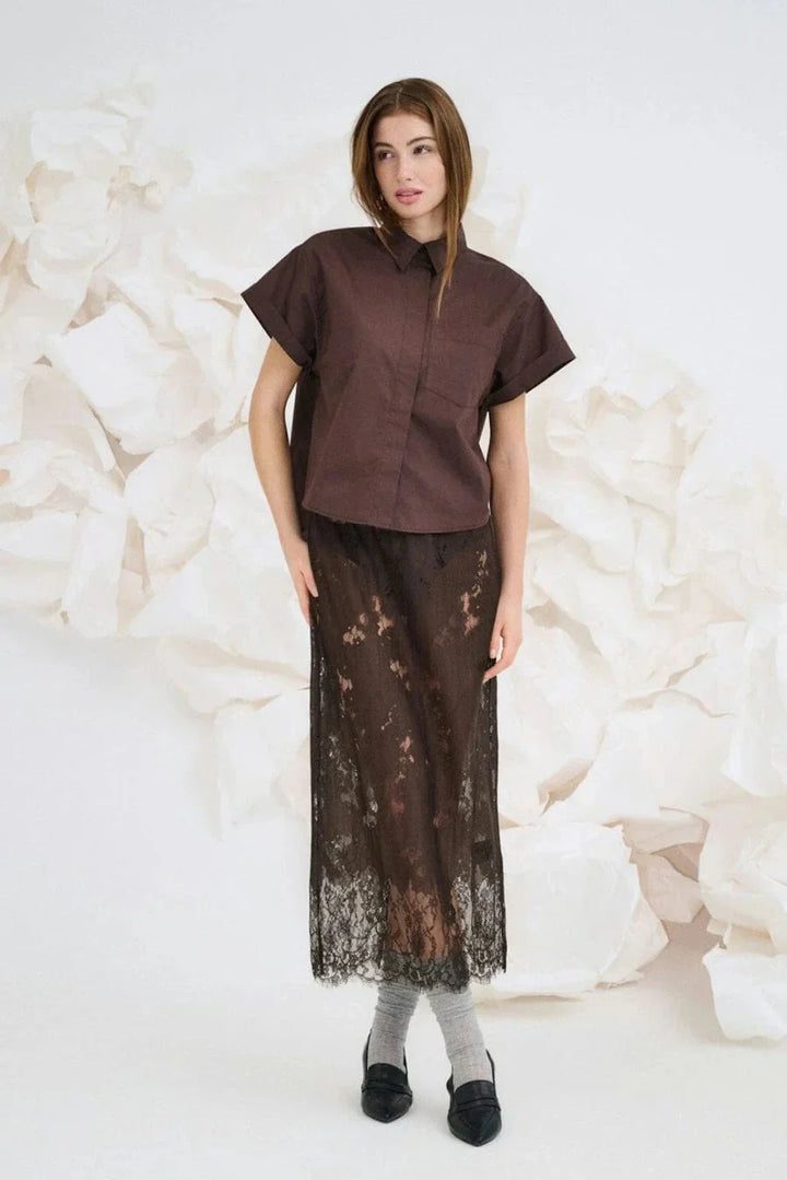 Only - Onlwille Lace Skirt - 5163078 Coffee Bean Nederdele 