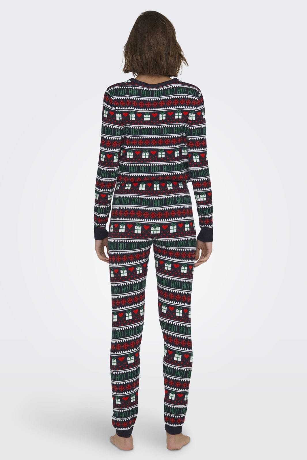 Only - Onlxmas Present Pant Knt - 4631394 Night Sky Cloud D/High Risk Red/Green Jacket