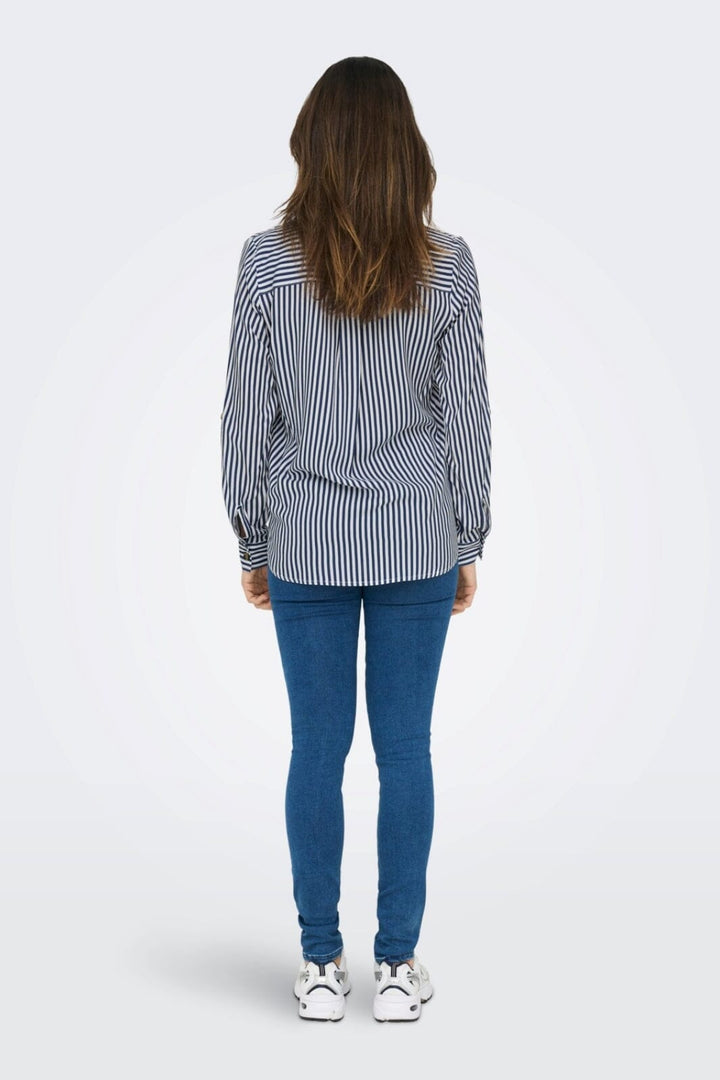 Only - Onlyasmin Shirt L/S - 4117155 Peacoat WHITE
