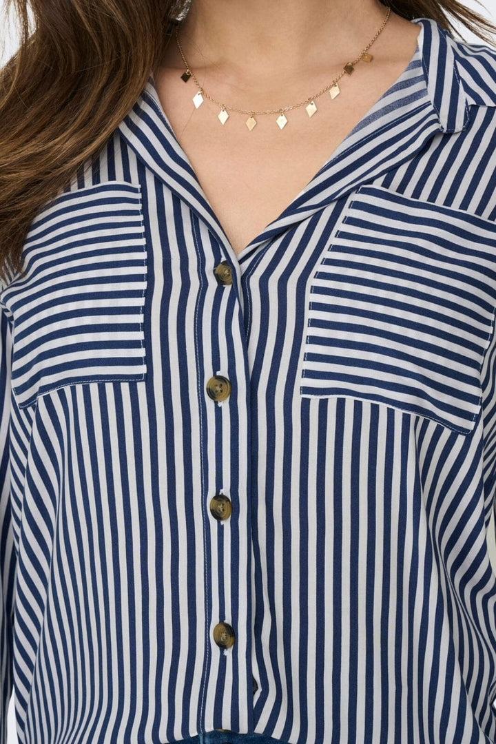 Only - Onlyasmin Shirt L/S - 4117155 Peacoat WHITE
