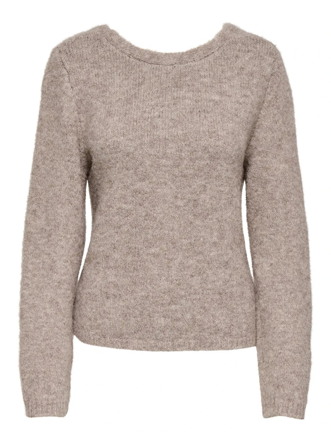 Only - Onlzaggie Life Ls V-Neck Reversib Knt - 5044828 Humus Melange Strikbluser 