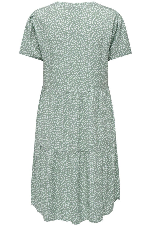 Only - Onlzally Life S/S Thea Dress 15262674 - 3936374 - Chinois Green White Leafs