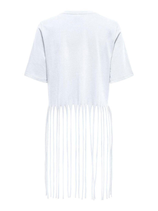 Only - Onlzinna S/S Fringe Top Box - 4832872 Bright White Wide Fringe Hem