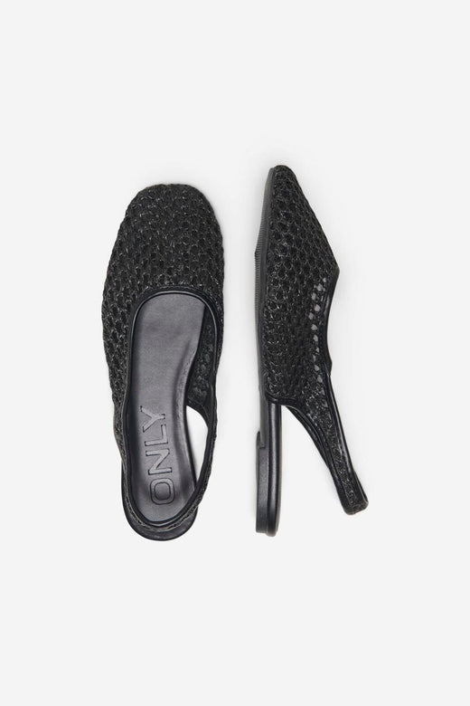 Only Shoes - Onlakira-7 Woven Slingback Ballerina - 4958761 Black