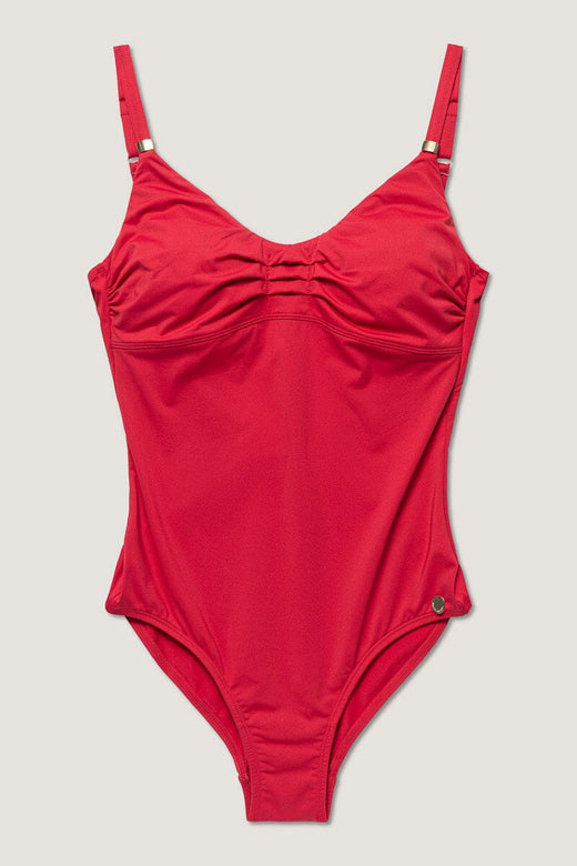 Panos Emporio - Milos Solid Swimsuit Recycled Swimsuit Pews2636 - Lipstick Red