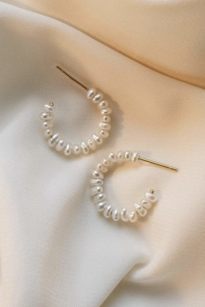 Pernille Corydon Jewellery - Ocean Treasure Hoops Size 16 Mm - Golden Plated
