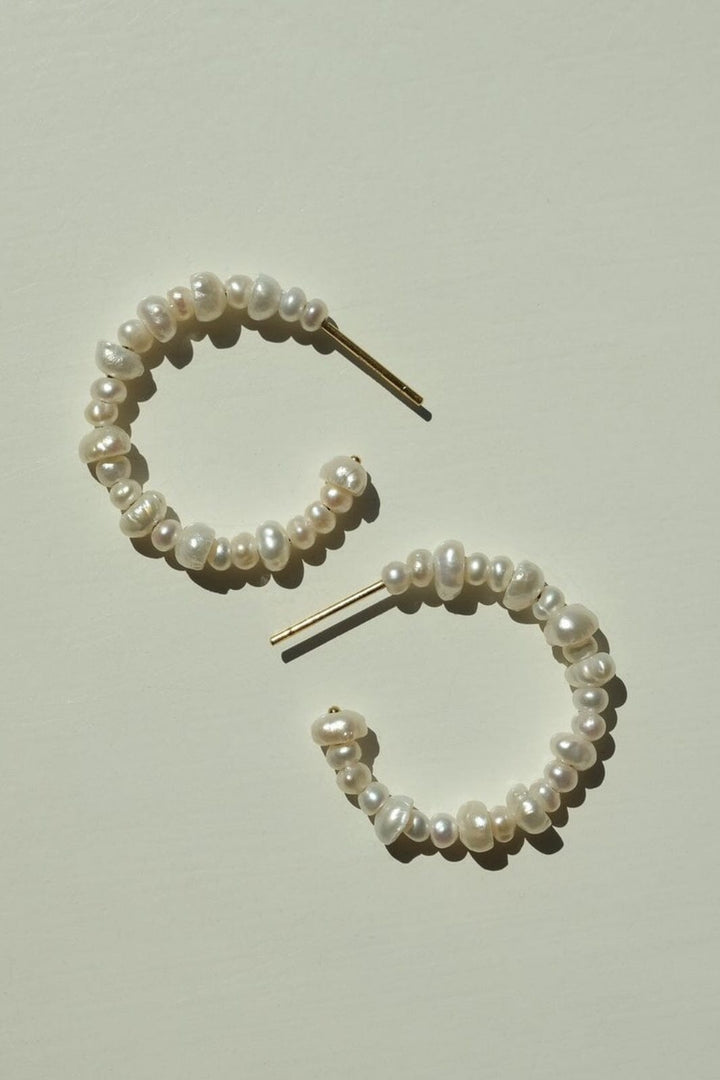 Pernille Corydon Jewellery - Ocean Treasure Hoops Size 16 Mm - Golden Plated
