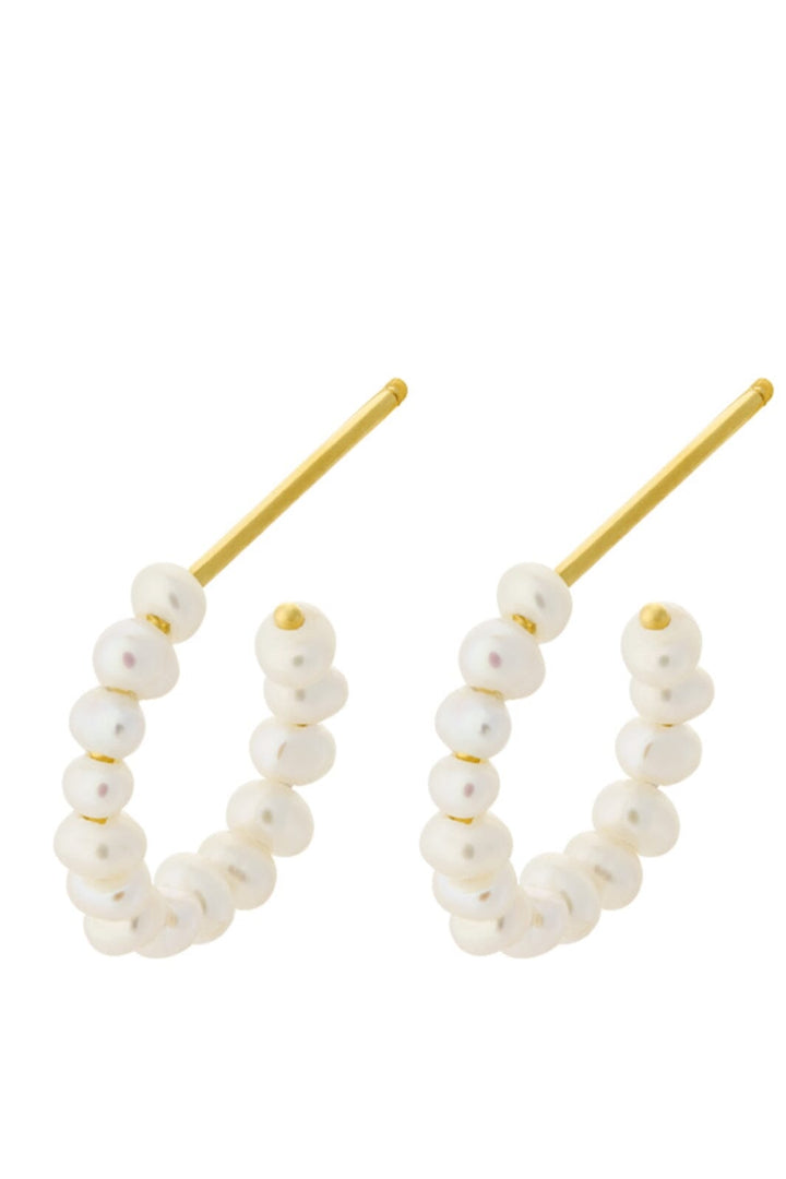Pernille Corydon Jewellery - Ocean Treasure Hoops Size 16 Mm - Golden Plated