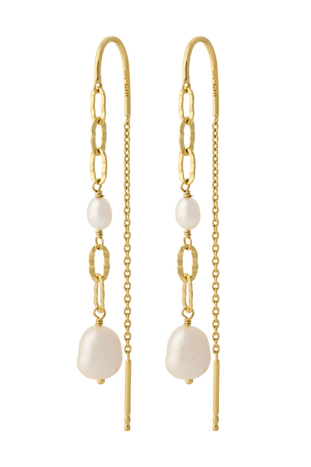 Pernille Corydon Jewellery - Seaside Earchains - Golden Plated