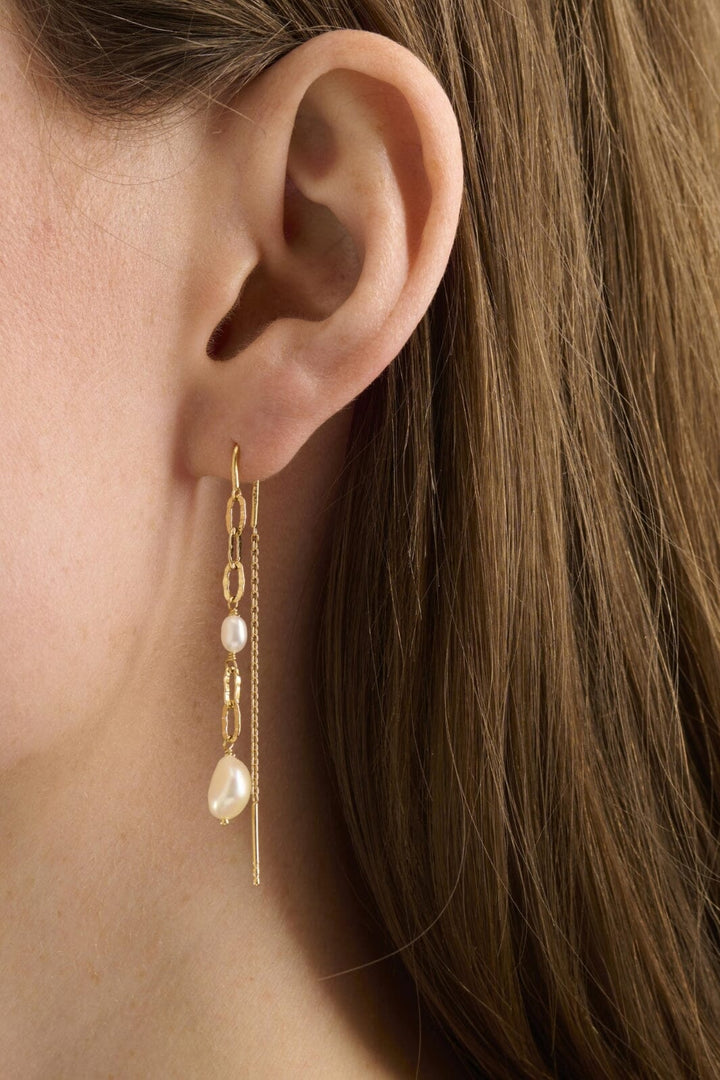 Pernille Corydon Jewellery - Seaside Earchains - Golden Plated