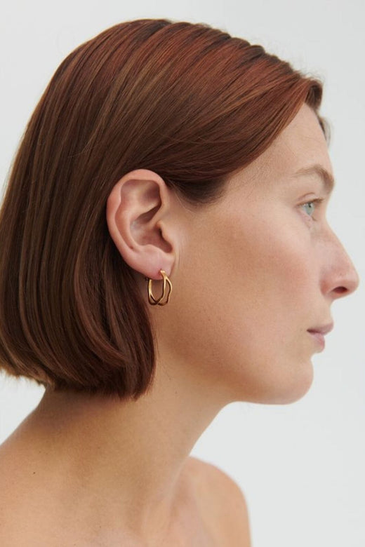 Pernille Corydon - Stream Hoops e-459-gp - Gold Plated