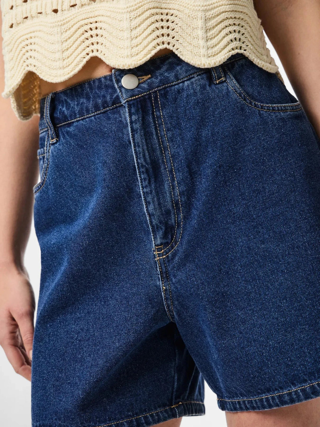 Pieces - Pcabbi Shorts - 4632583 Medium Blue Denim Shorts 