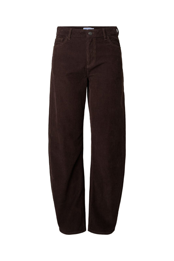 Pieces - Pcaia Barrel Corduroy Pants - 5054980 Ganache