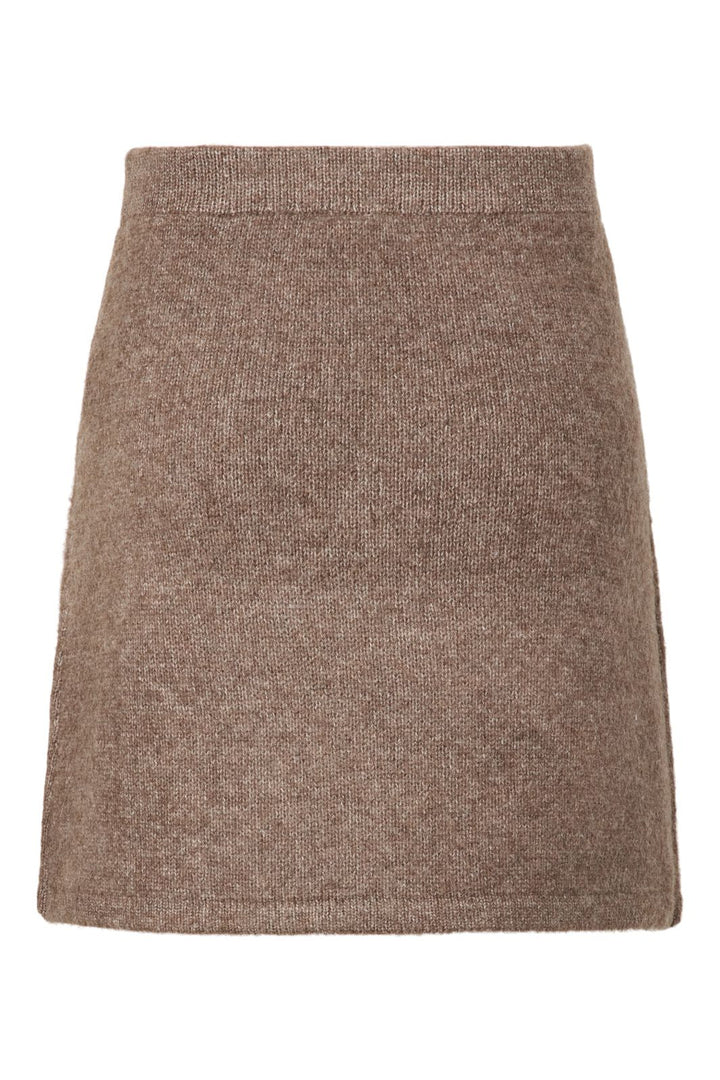 Pieces - Pcaico Button Knit Skirt - 5060679 Coffee Quartz Melange