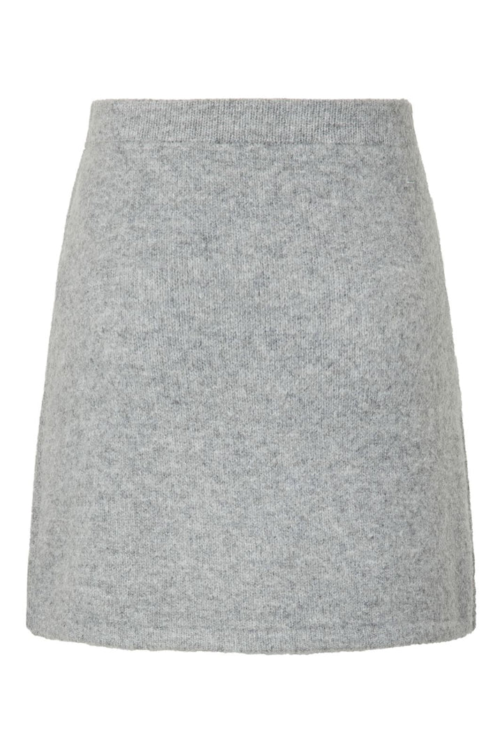 Pieces - Pcaico Button Knit Skirt - 5075502 Medium Grey Melange