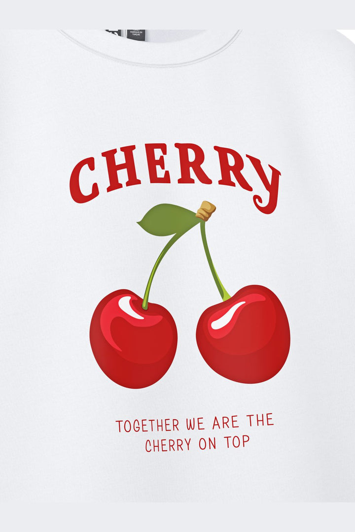 Pieces - Pcalifi Fasttrack Ss Oversize Tee - 4988799 Bright White Together We Are The Cherry On Top