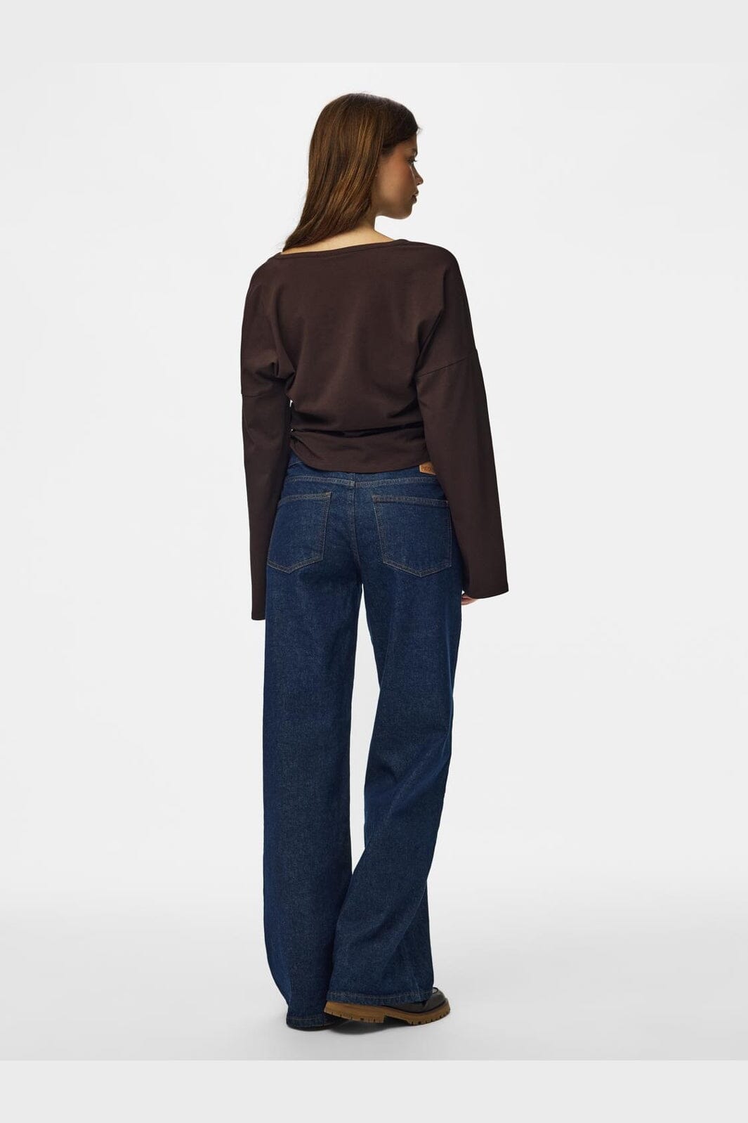 Pieces - Pcalli Ls V-Neck Top - 5235927 Chocolate Plum