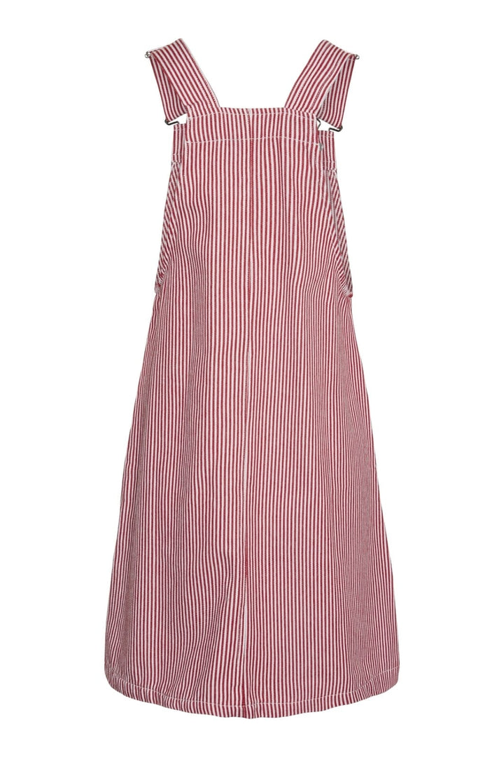 Pieces - Pcallo Dungaree Dress Fsy - 4464992 Salsa Cloud Dancer Stripes