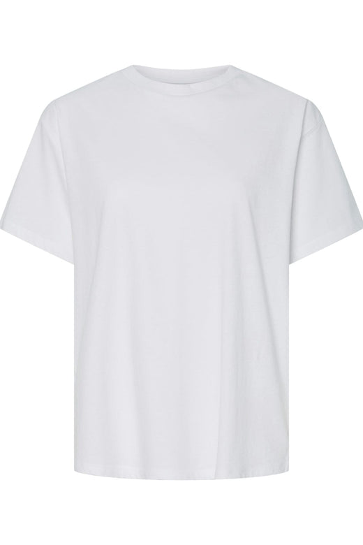 Pieces - Pcalma Ss O-Neck Loose Tee Box - 4767946 Bright White Black Evening Zip T-shirts 