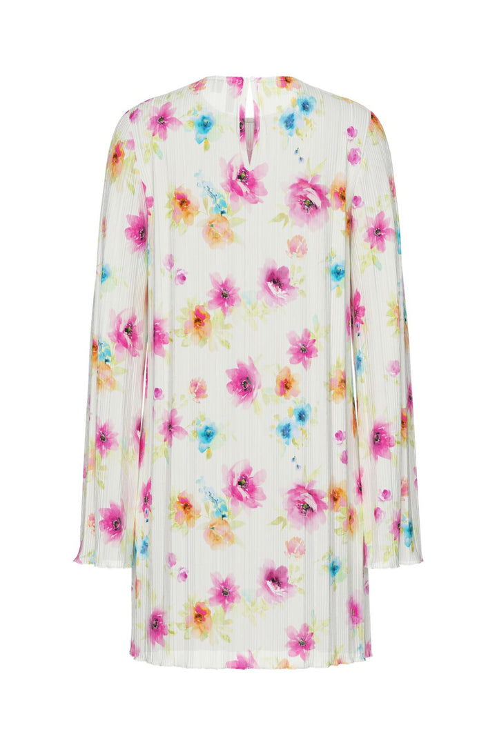 Pieces - Pcamber Ls Short Dress Kca - 4842927 Bright White Blurry Flowers