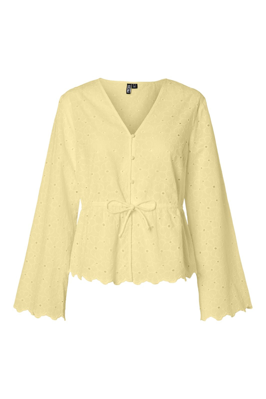 Pieces - Pcarmorine Ls Embroderi Top - 5035325 French Vanilla