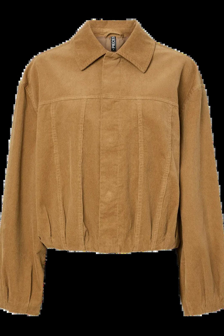 Pieces - Pcbabett Corderoy Denim Bomber - 4930898 Travertine Jakker 
