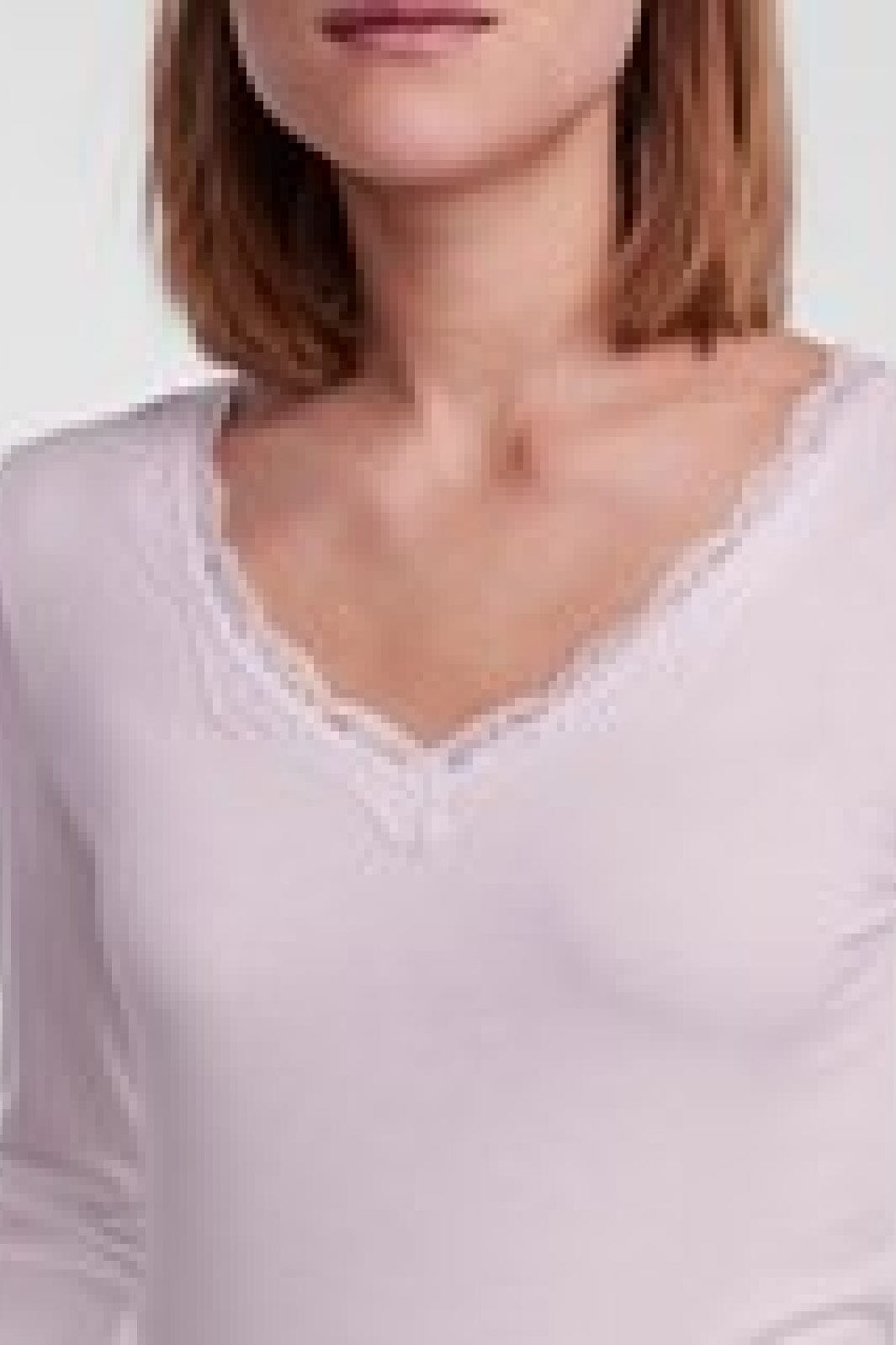 Pieces - Pcbarbera Ls Lace Top - 188927 Bright White