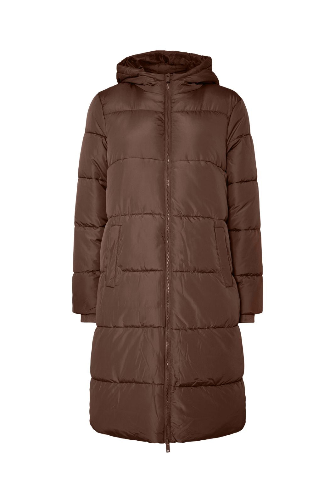 Pieces - Pcbee New Long Puffer Jacket - 5074039 Hot Fudge