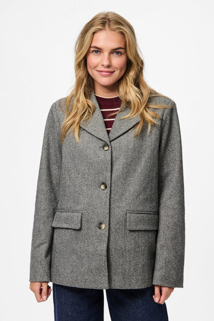 Pieces - Pcbianca Ls Blazer Jacket - 4808371 Black Melange