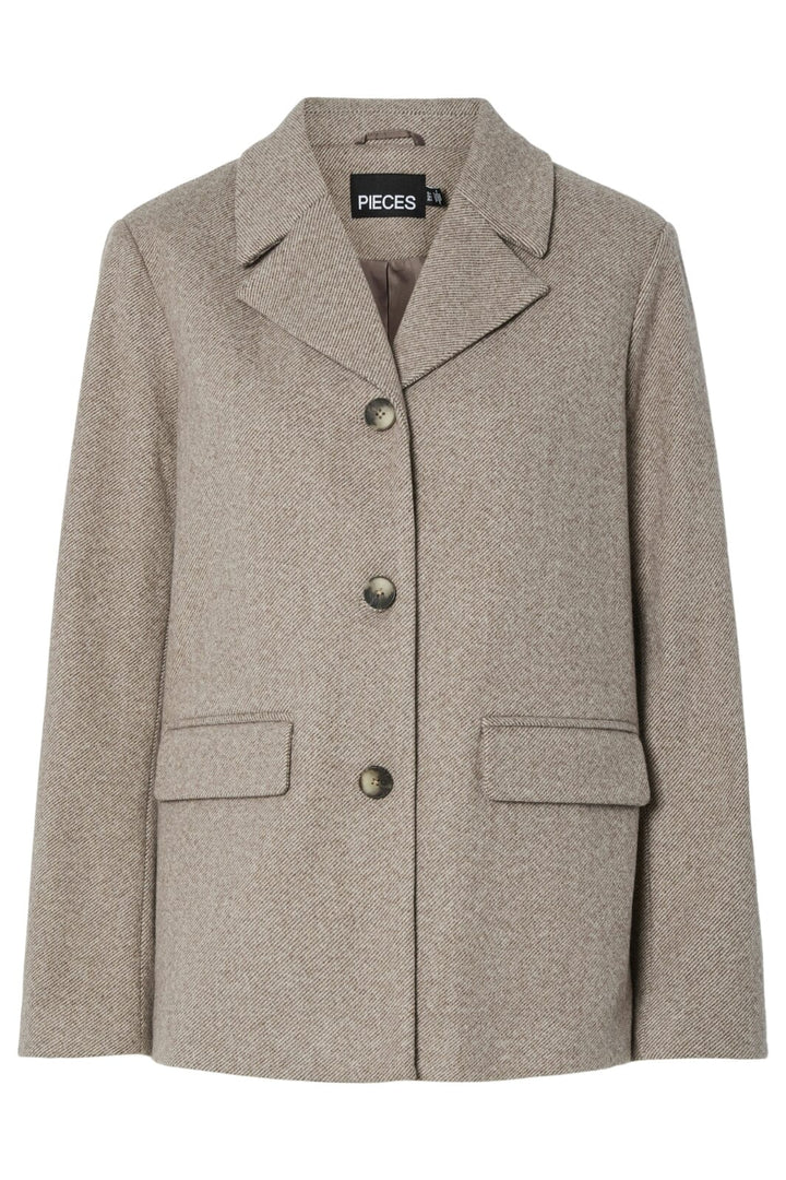 Pieces - Pcbianca Ls Blazer Jacket - 4808372 Tigers Eye Melange