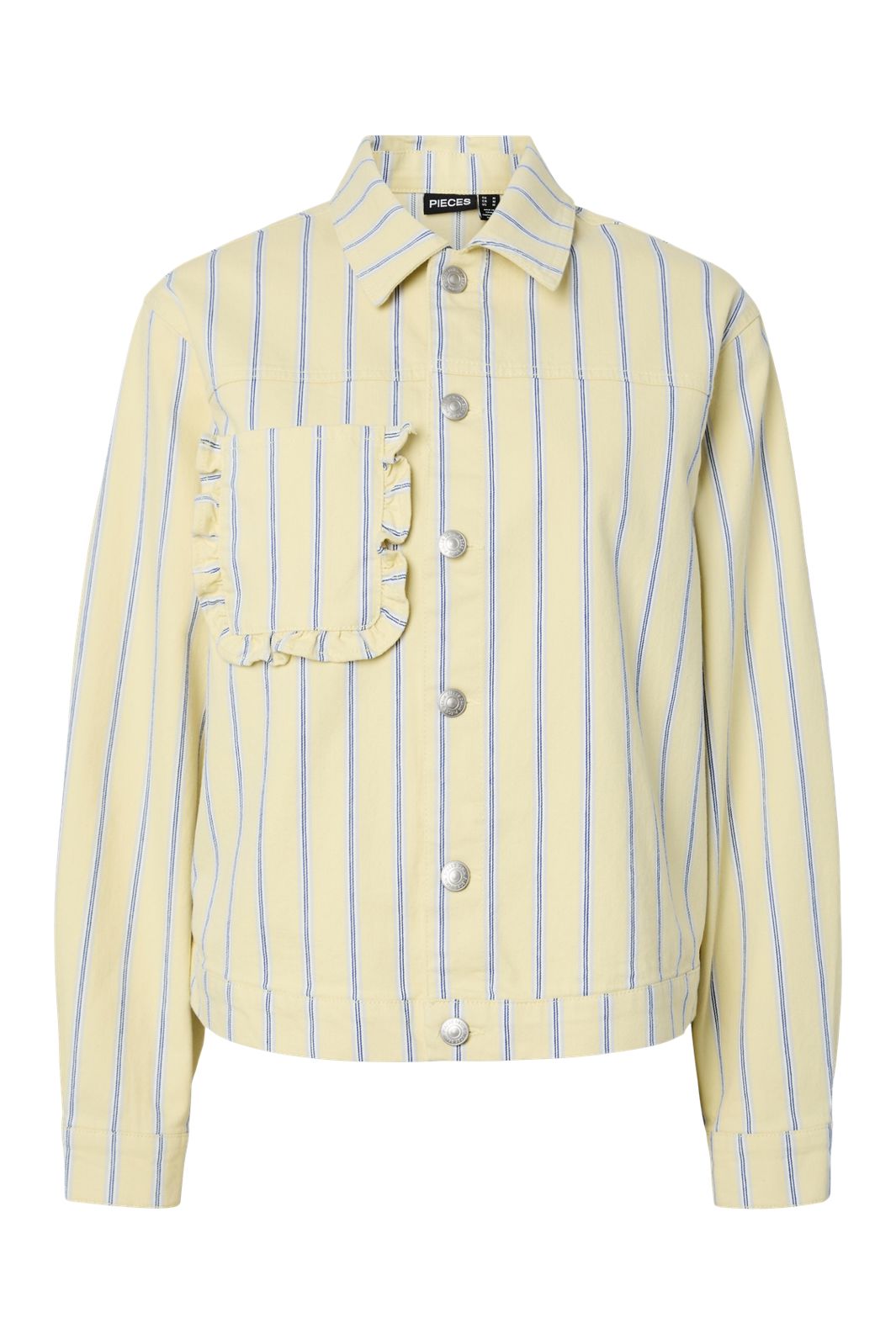 Pieces - Pcbillo Ls Denim Jacket - 4972494 French Vanilla Cloud Dancer&Beaucoup Blue&Oyster Mushrooms