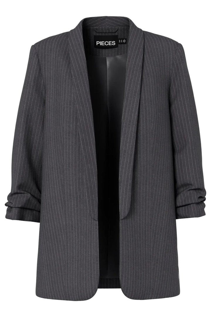 Pieces - Pcbosella 3/4 Pinstripe Blazer - 4813134 Magnet Cloud Dancer Pinstripe