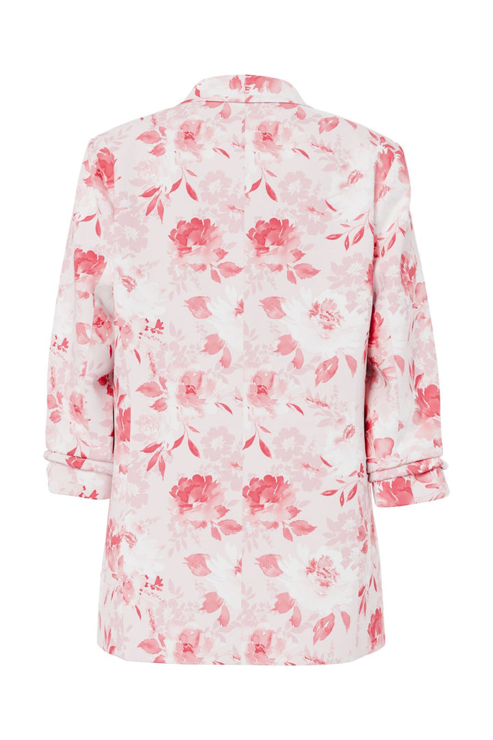 Pieces - Pcbosella 3/4 Printed Blazer - 4924919 Cloud Dancer Pink Flower