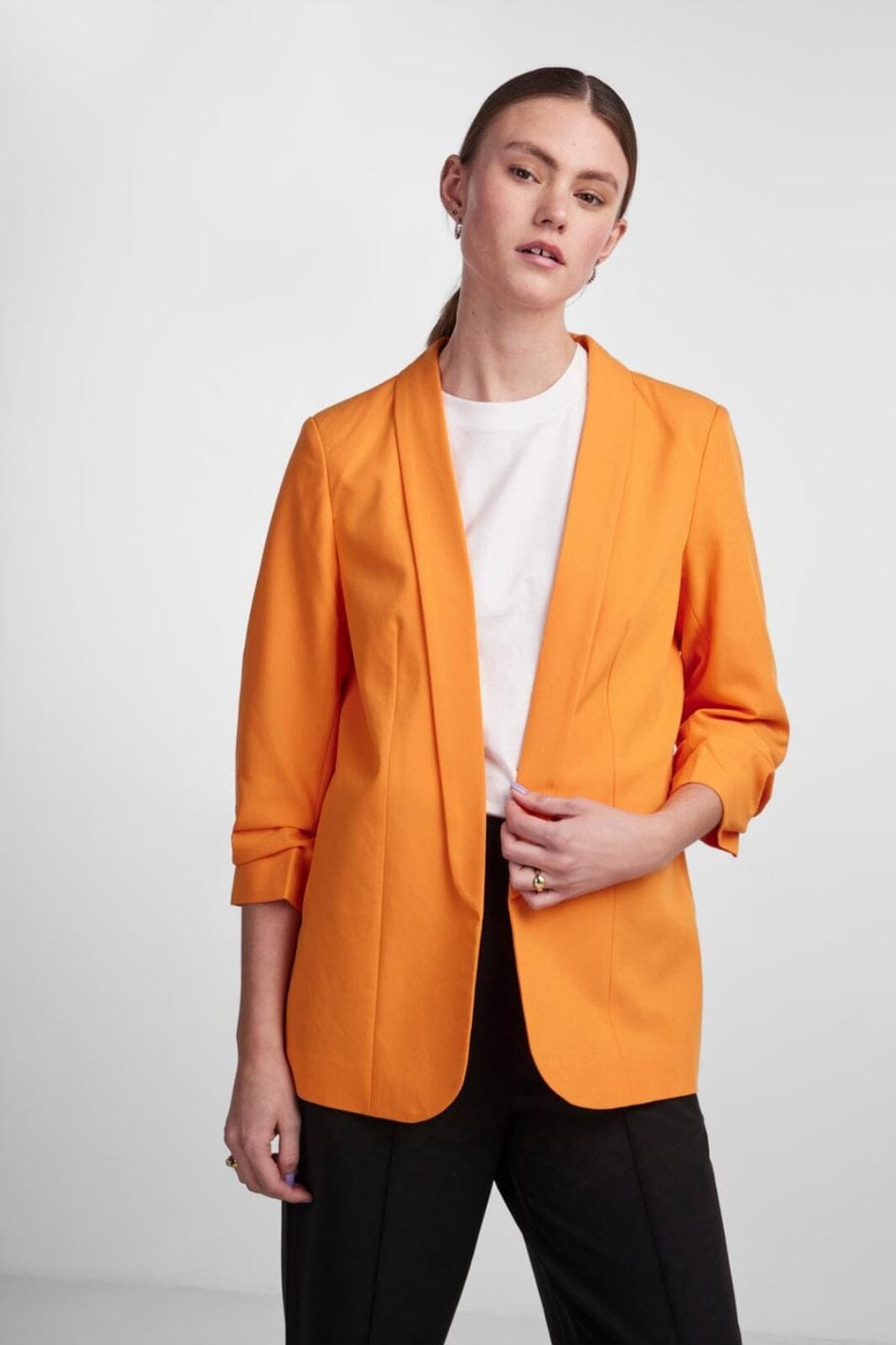 Pieces - Pcboss 3/4 Blazer - 4251278 Persimmon Orange