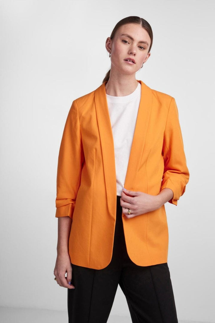 Pieces - Pcboss 3/4 Blazer - 4251278 Persimmon Orange